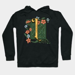 Art Nouveau Letter I, Ornamental Letter I, Art Deco Hoodie